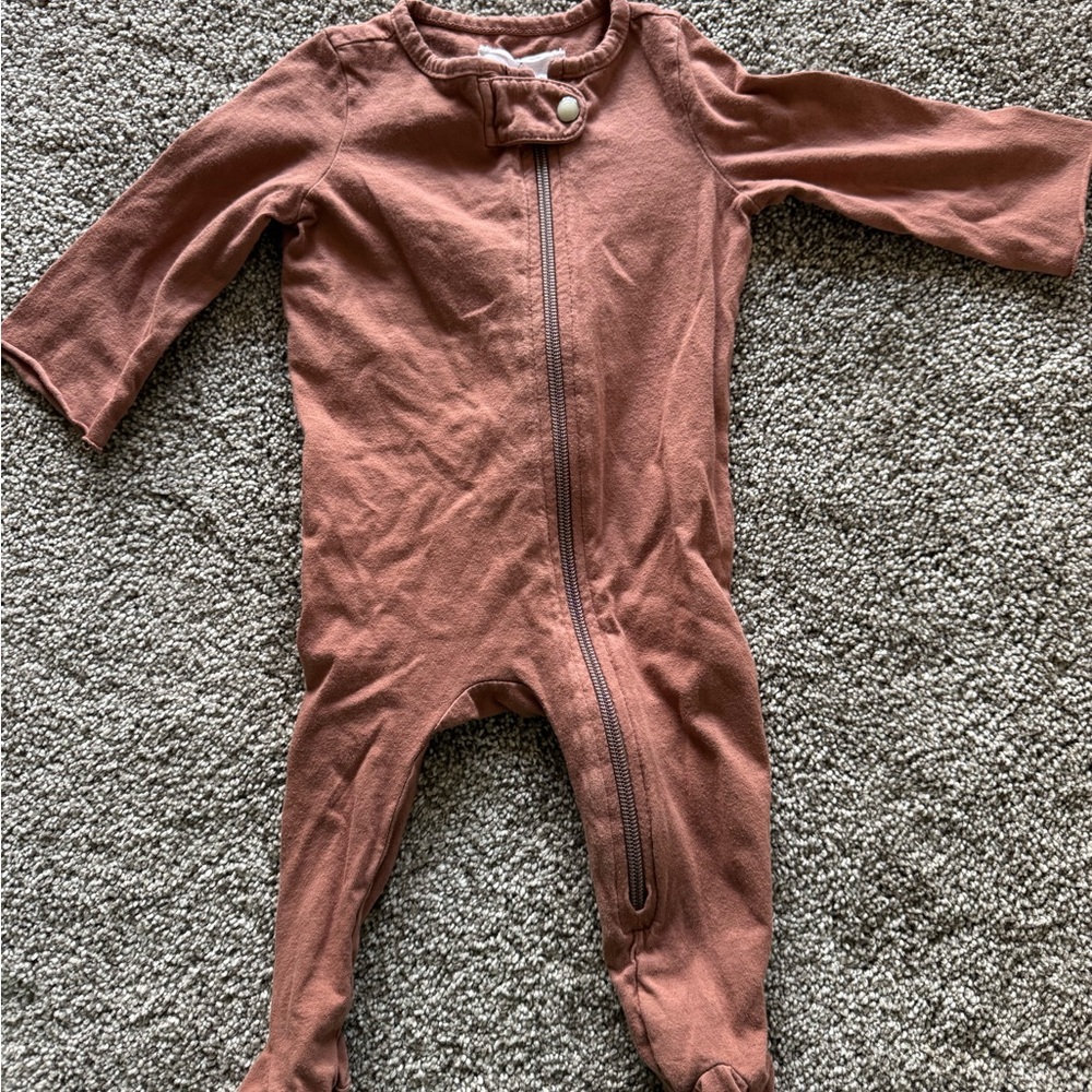Warm Brown Kids Footie One Piece